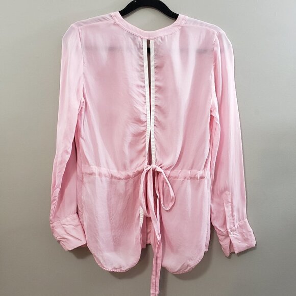 Sandro Paris Britany Open Back Blouse Pink Sz 1 S - Picture 3 of 11